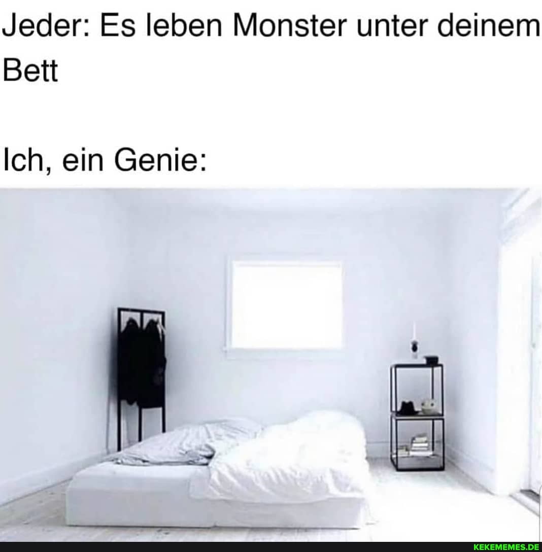 Jeder: Es leben Monster unter deinem
Bett
Ich, ein Genie: