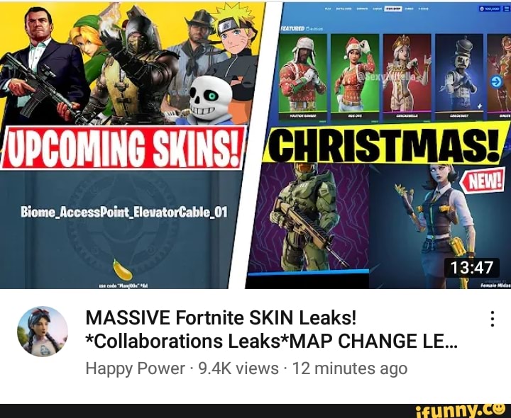 UPCOMING SKINS! MASSIVE Fortnite SKIN Leaks! *Collaborations Leaks*MAP CHANGE LE... Happy Power