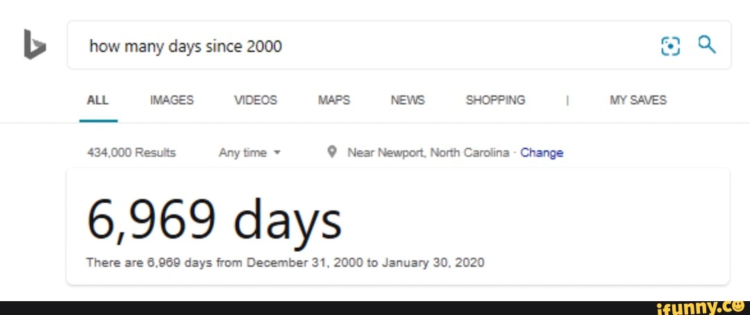 How Many Days Since 1 November 2017