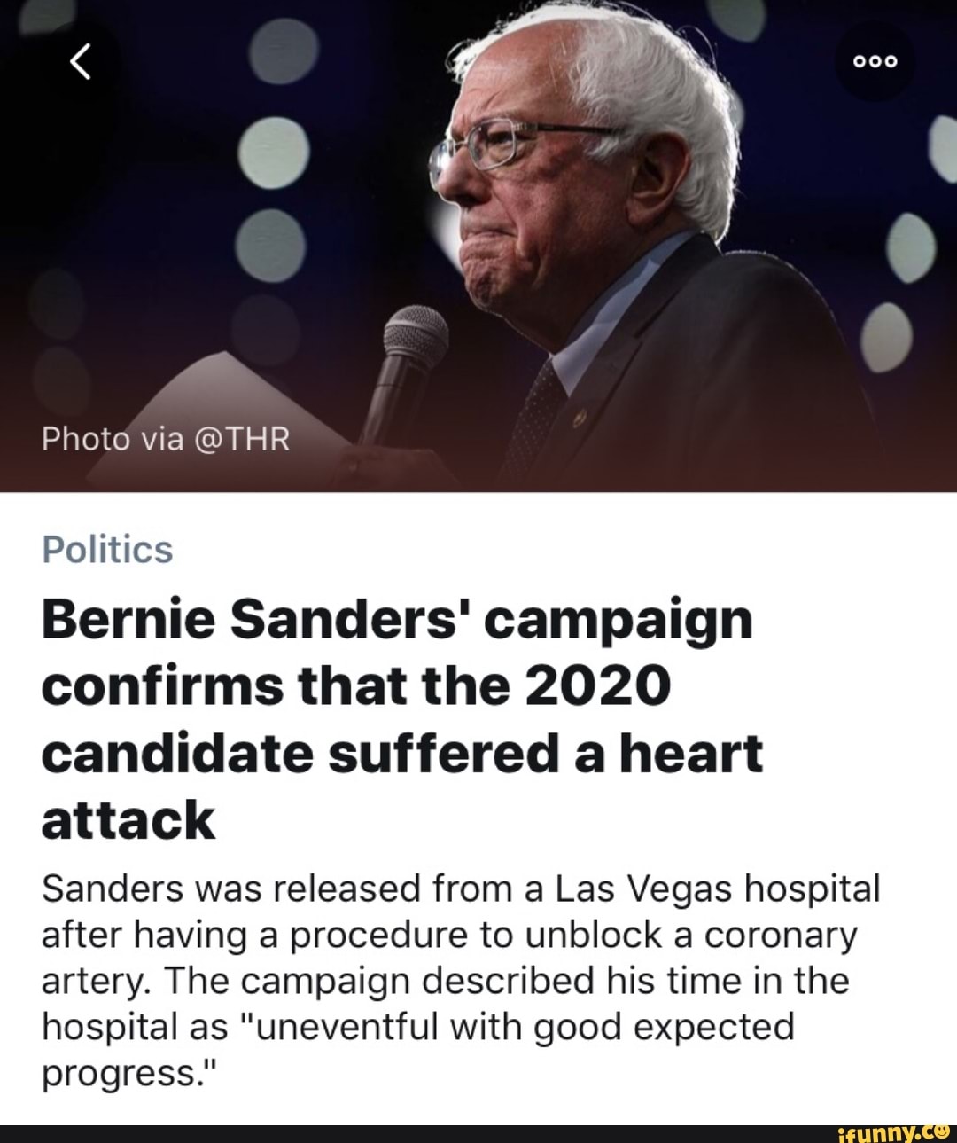 Bernie Sanders Campaign Confirms That The 2020 Candidate Suffered A Heart Attack Sanders Was