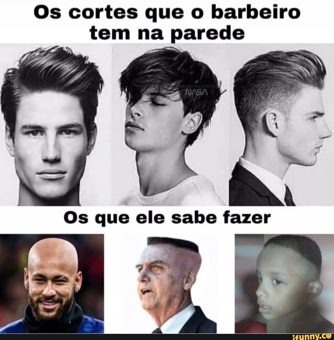 Os cortes que o barbeiro tem na parede