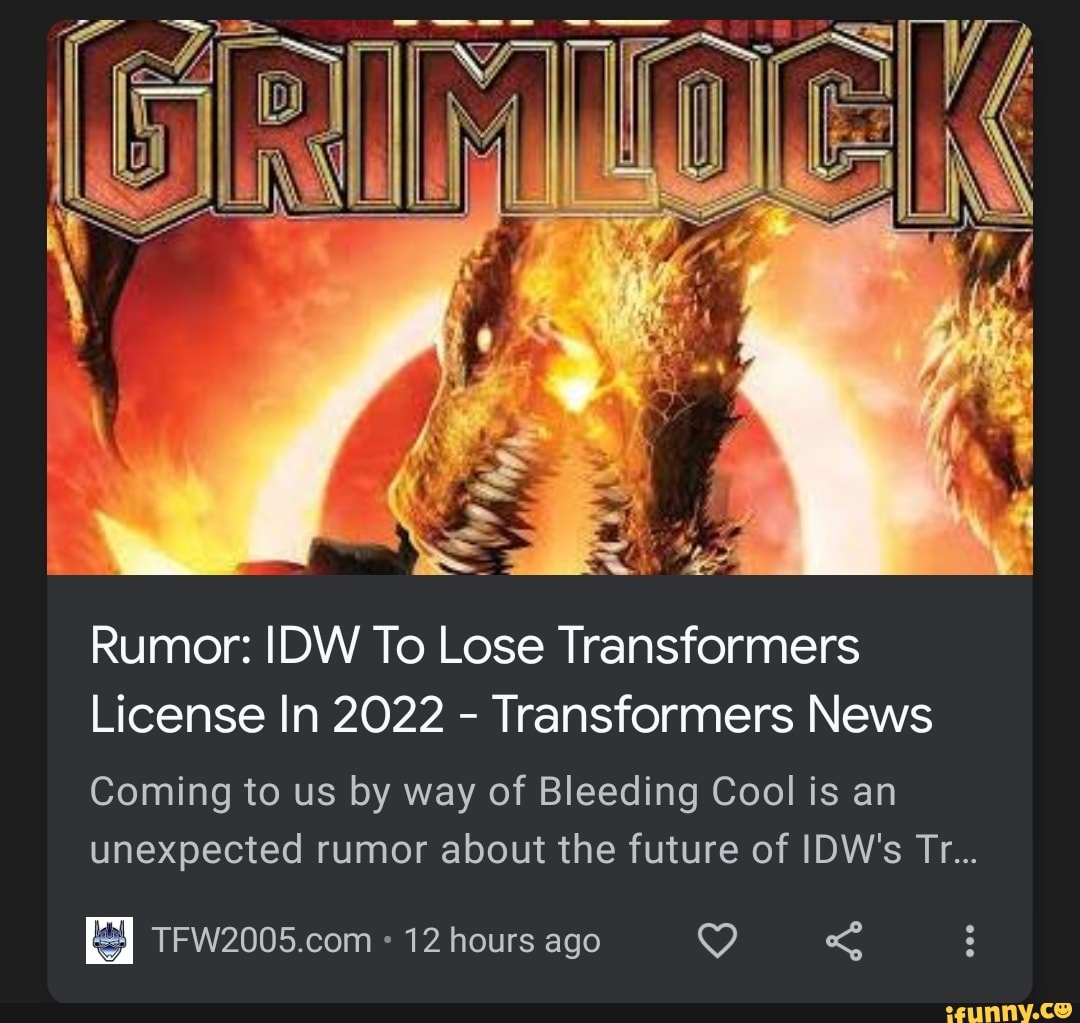 Rumor IDW To Lose Transformers License In 2022 Transformers News