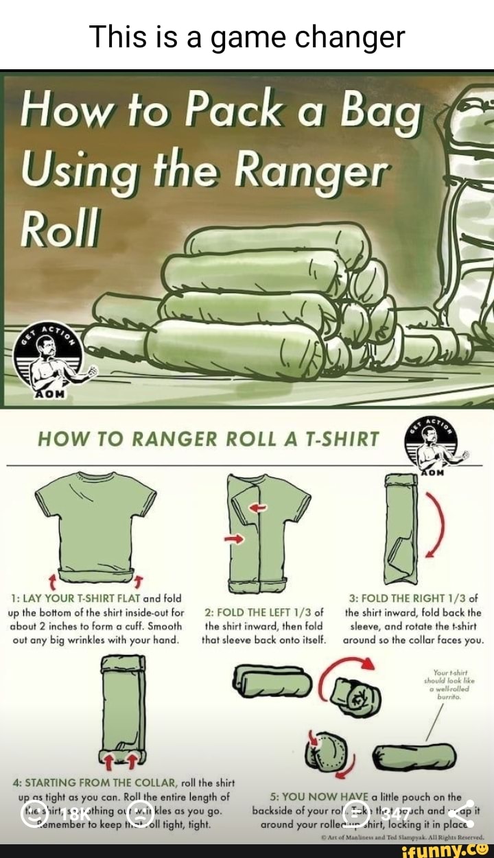 This is a game changer How to Pack a Bag Using the Ranger Roll HOW TO ...