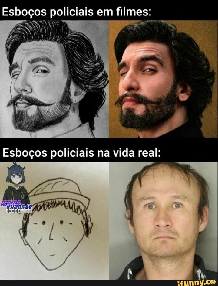 Esboços policiais em filmes:
Esboços policiais na vida real:
