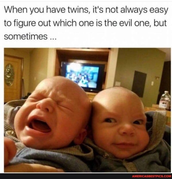 When you have twins, it's not always easy to figure out which one is the evil one, but sometimes