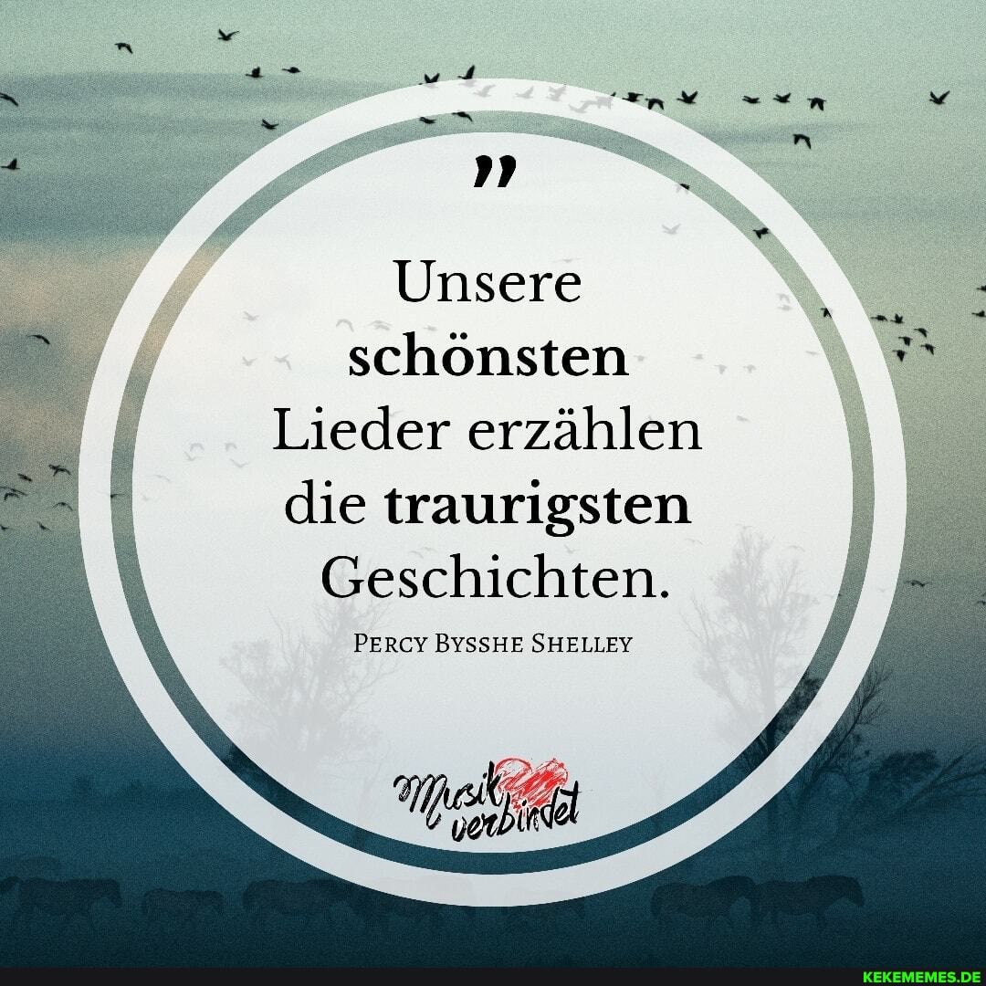 Unsere schönsten
Lieder erzählen die traurigsten
Geschichten.
PERCY BYSSHE SHELLEY