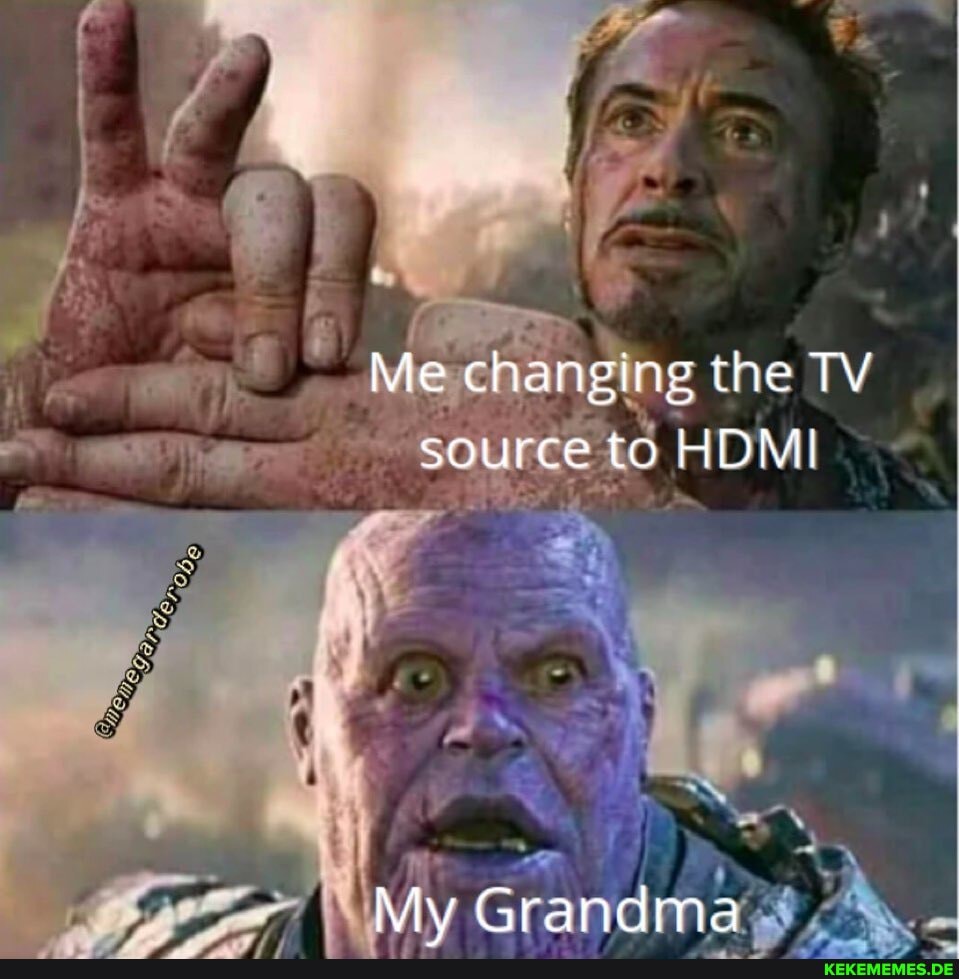 Me changing the TV source to HDMI
My Grandma