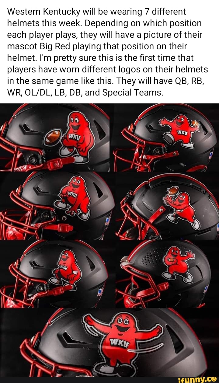 WKU unveils seven different Big Red helmets for next Tuesday's game vs.  Liberty - Underdog Dynasty