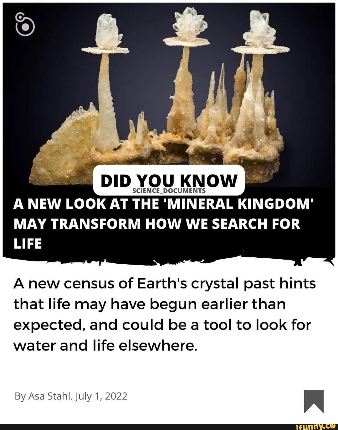 DID YOU KNOW A NEW LOOK AT THE 'MINERAL KINGDOM' MAY TRANSFORM HOW WE