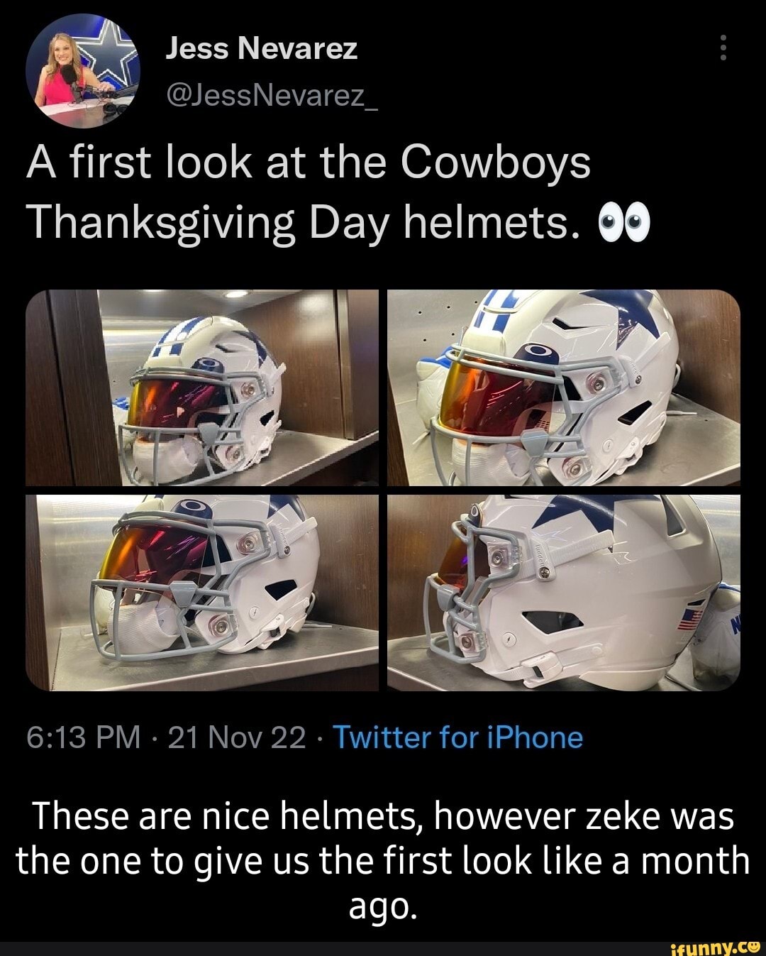 zeke thanksgiving helmet