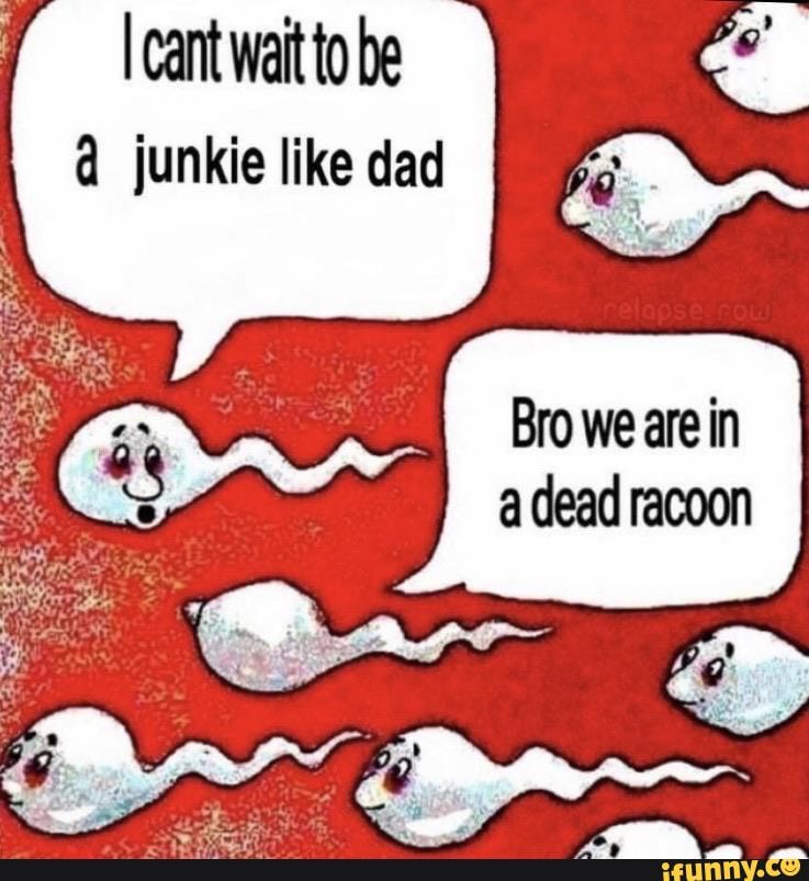 I cant wait to be
a junkie like dad