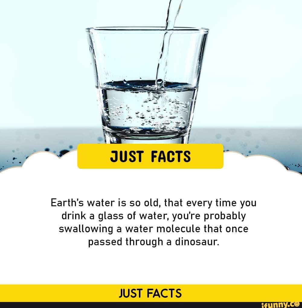 Earth's water is so old, that every time you drink a glass of water