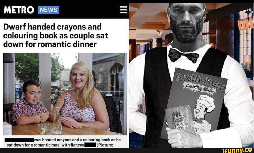 METRO [NEWS Dwarf handed crayons and colouring book as couple sat down