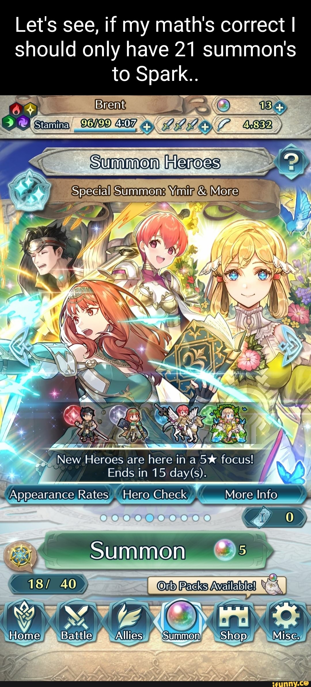 Let's see, if my math's correct I should only have 21 summons to Spark ...