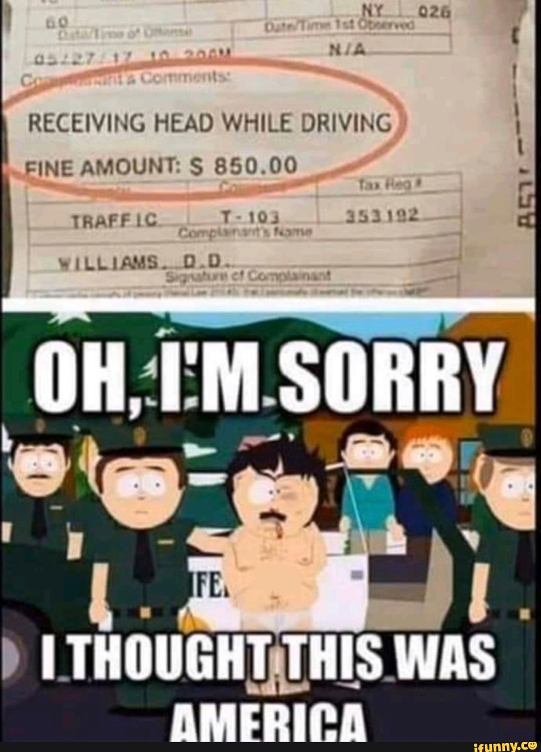 RECEIVING HEAD WHILE DRIVING FINE AMOUNT: S 850.00 T-103 35318 a  LTHOUGHTATAIS - iFunny