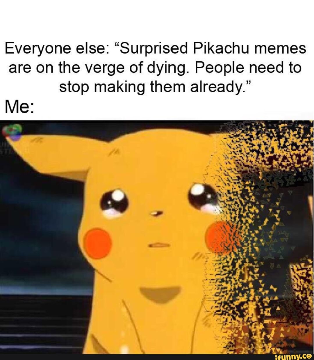 Everyone: make a surprised Pikachu meme. Me: makes a Surprised