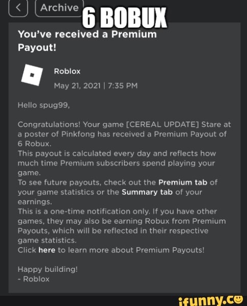 what are premium payouts roblox