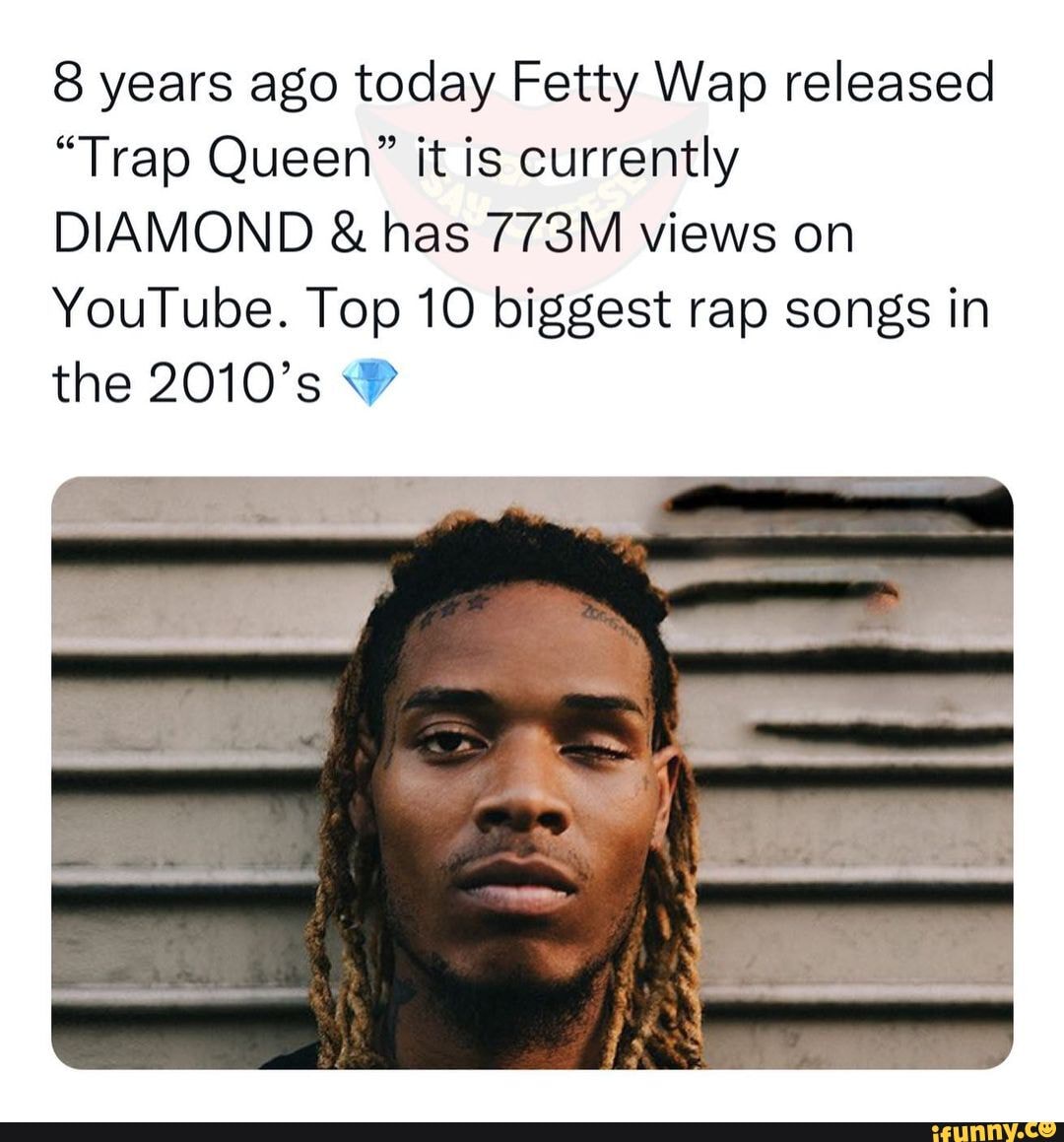 8 years ago today Fetty Wap released "Trap Queen" it is currently