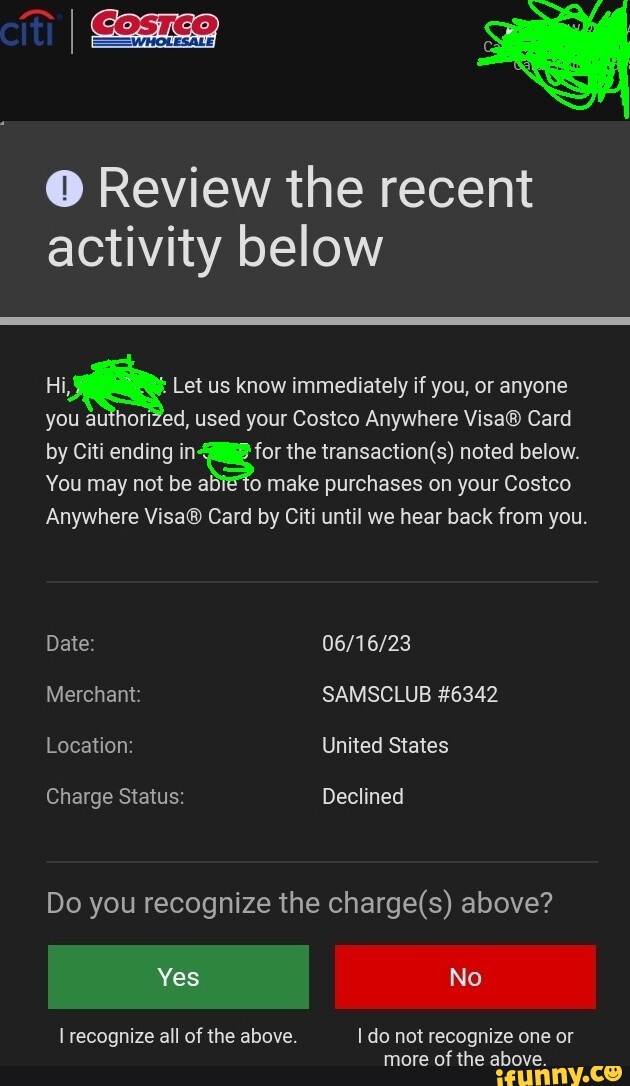 Cit) I Review the recent activity below Let us know immediately if