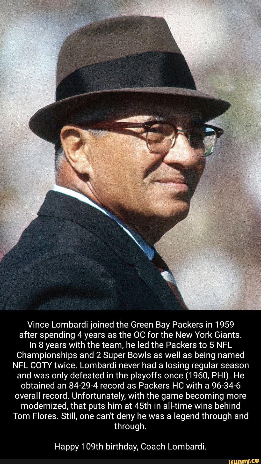 Vince Lombardi joined the Green Bay Packers in 1959 after spending 4 ...