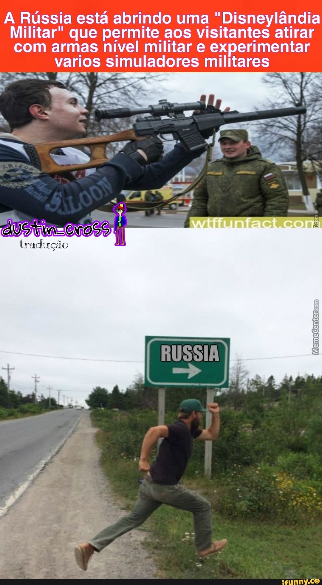 A Rússia está abrindo uma "Disneylândia
Militar" que permite aos visitantes atirar com armas nível militar e experimentar
varios simuladores militares
iradução
RUSSIA