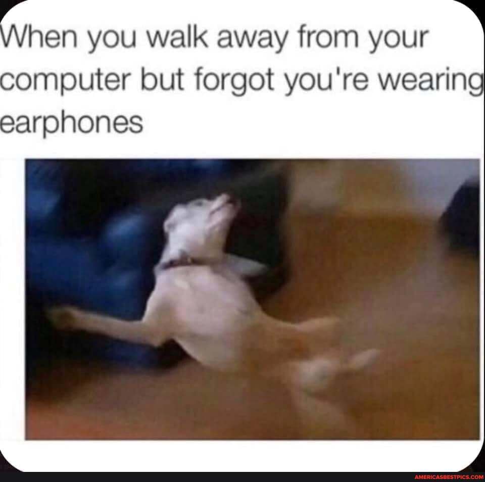 hen you walk away from your computer but forgot you're wearing earphones