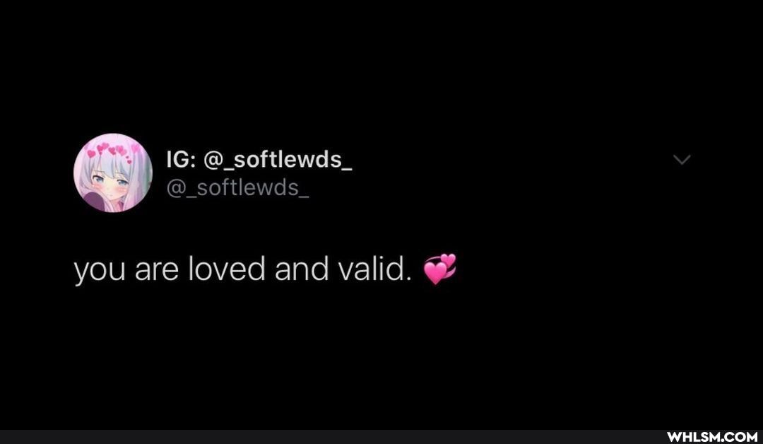 you are loved and valid.