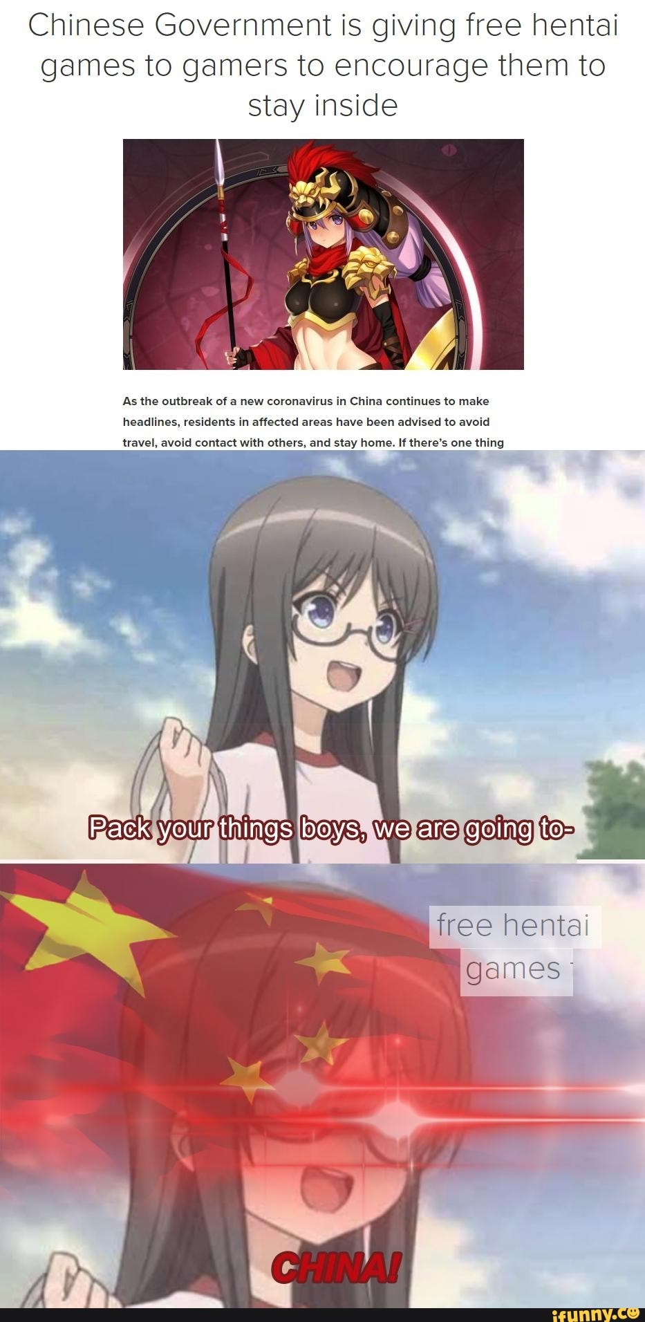 Chinese Government is giving free hentai games to gamers to encourage them  to stay inside As