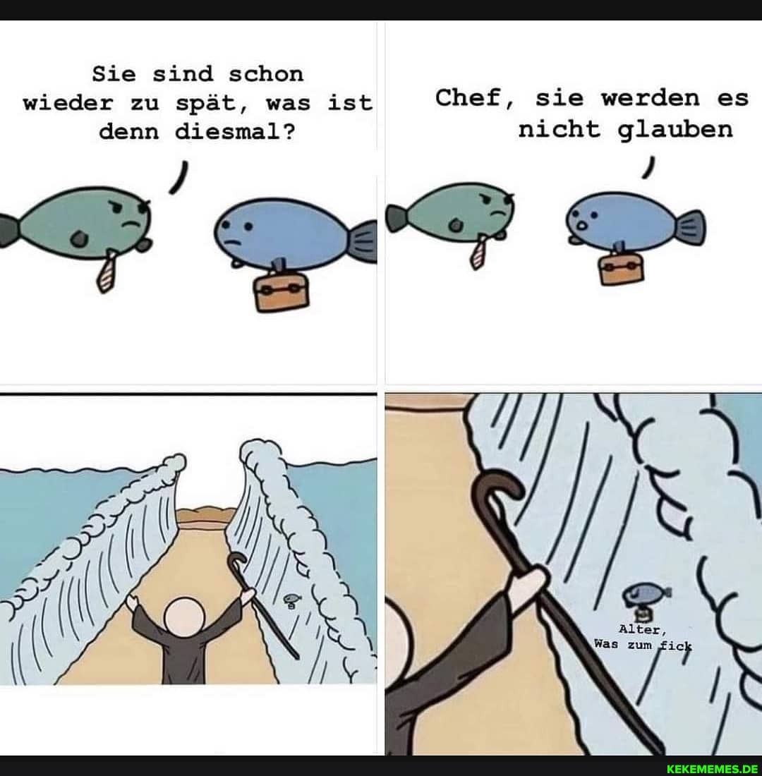 Sie sind schon wi zu spät, was ist Chef, sie werden es enn diesma 1? nicht