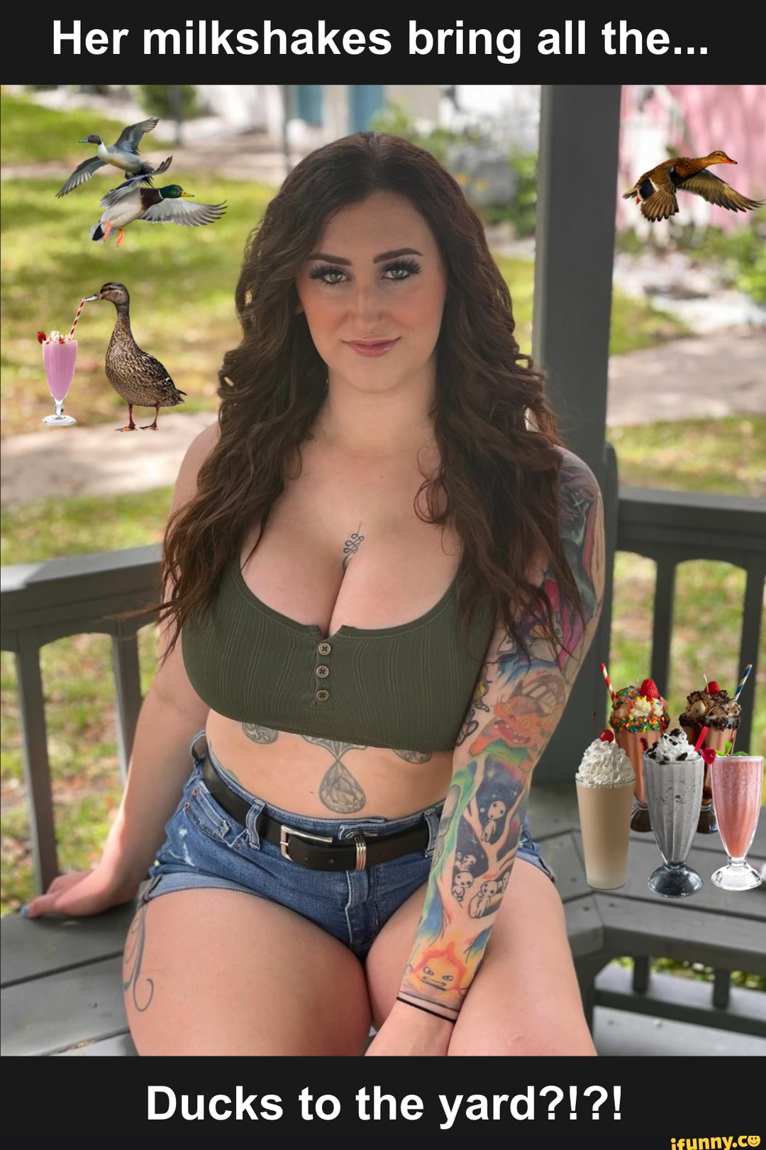 Her milkshakes bring all the...
Ducks to the yard?!?!
