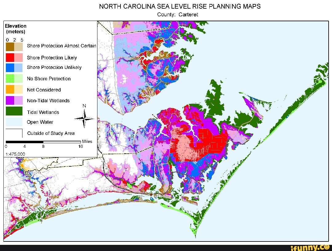 NORTH CAROLINA SEA LEVEL RISE PLANNING MAPS County: Carteret Elevation ...