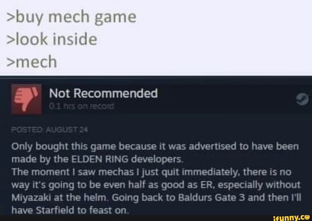 Buy mech game >look inside mech Not Recommended Only this game because was  advertised to have