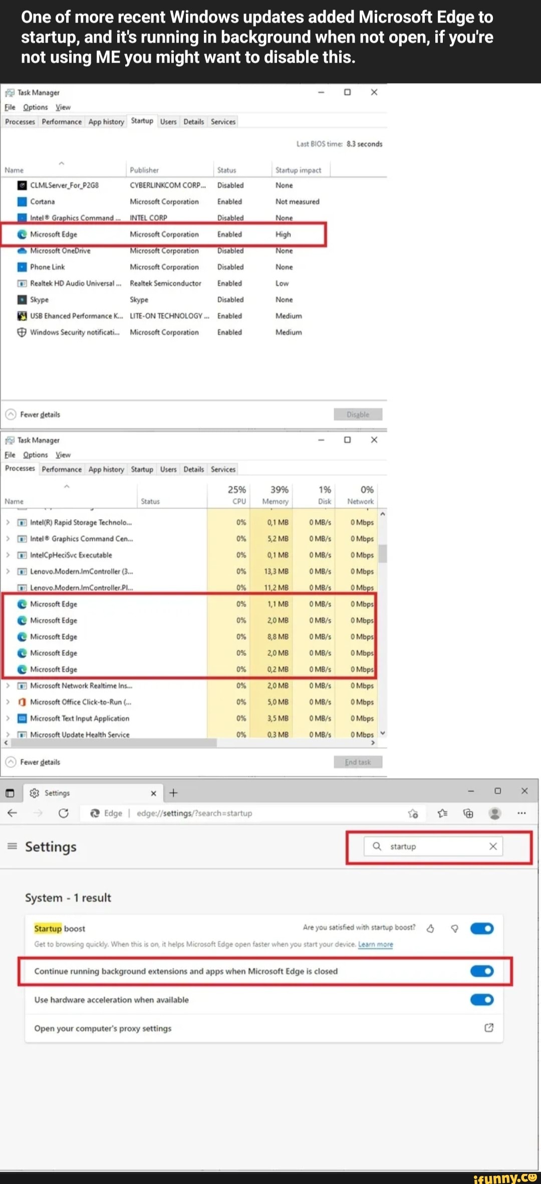 One Of More Recent Windows Updates Added Microsoft Edge To Startup, And ...