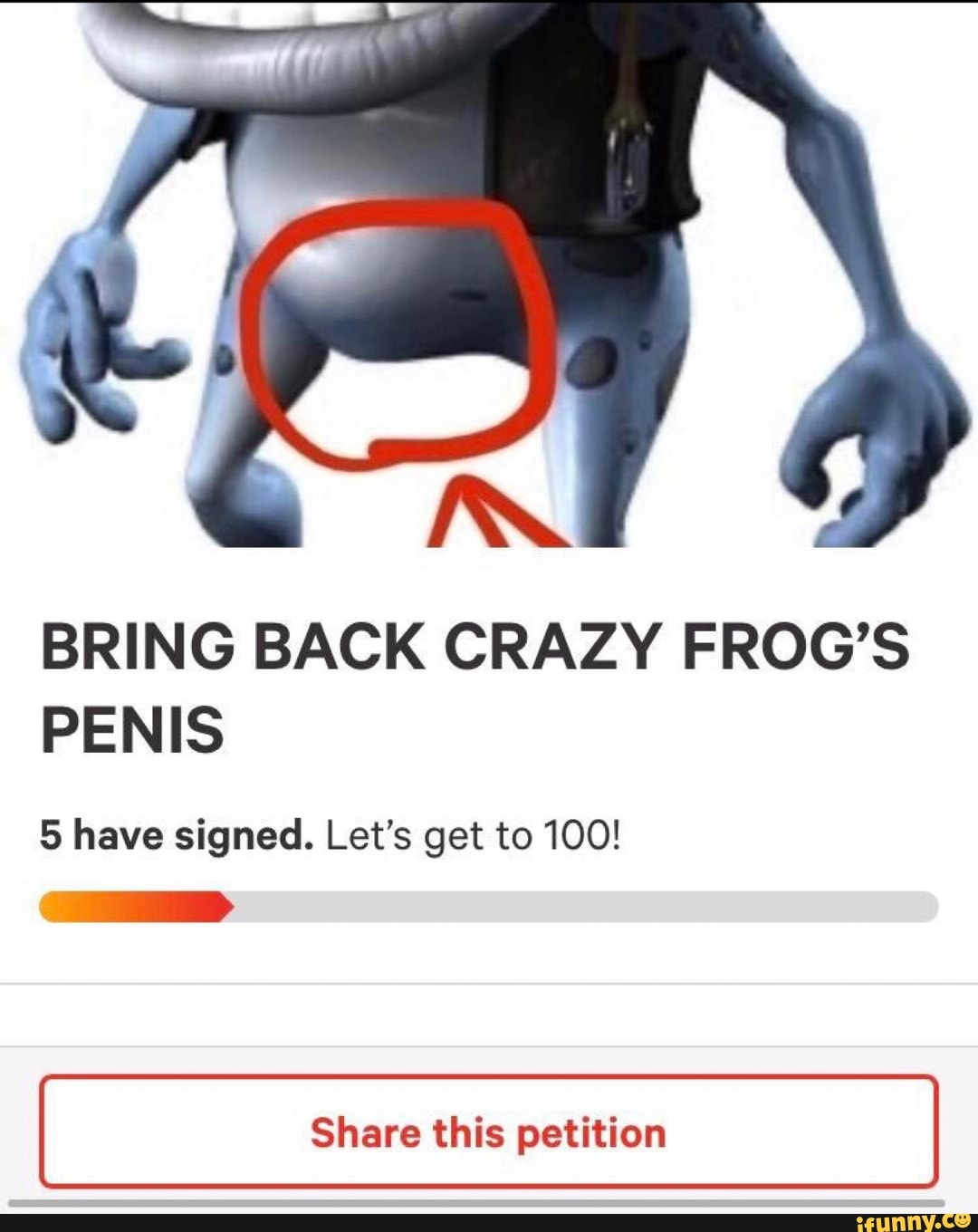 The Crazy Frog Had His Penis Out The Whole Time