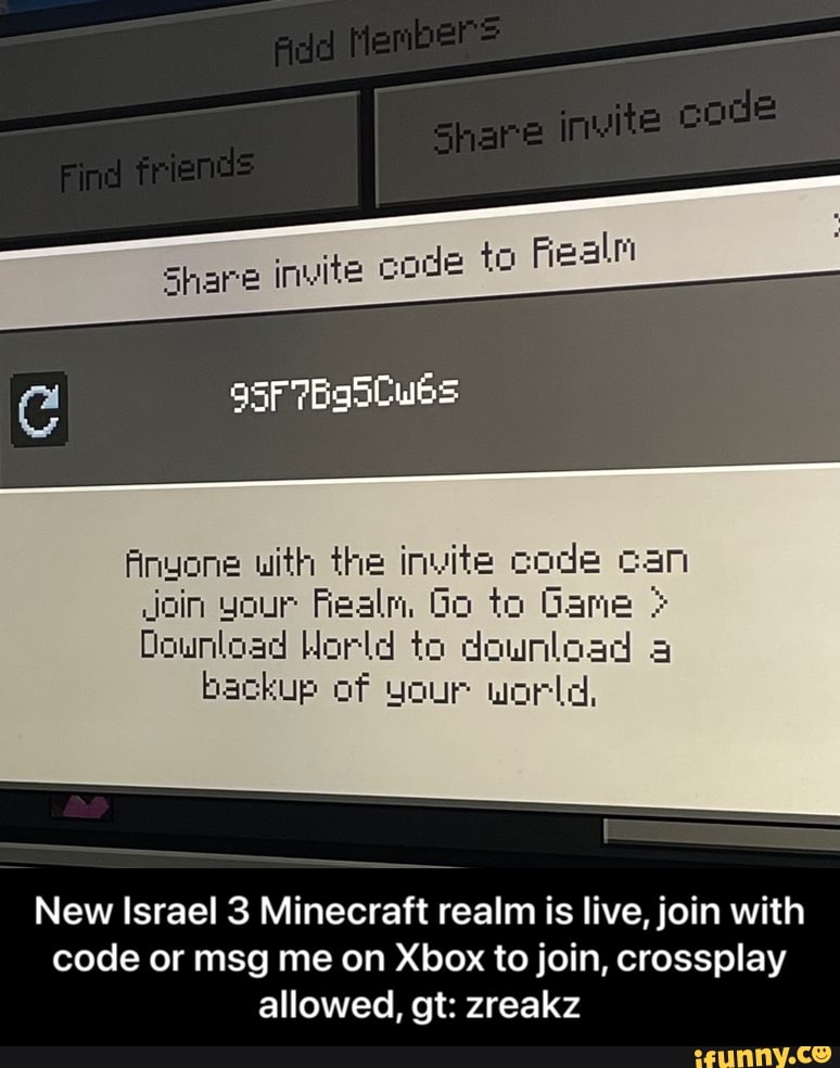 Minecraft Bedrock Edition Realm Invite Codes