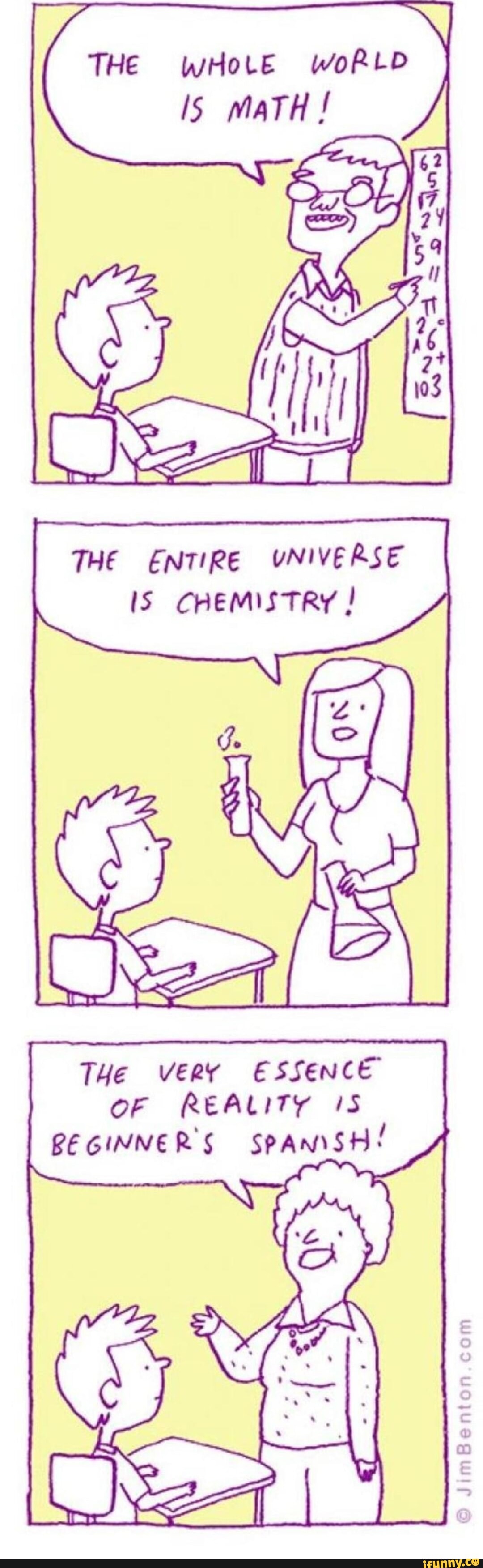 THE WHOLE WoRLD IS maTH I THE ENTIRE UNIVERSE IS CHEMISTRY ! I THe very ...