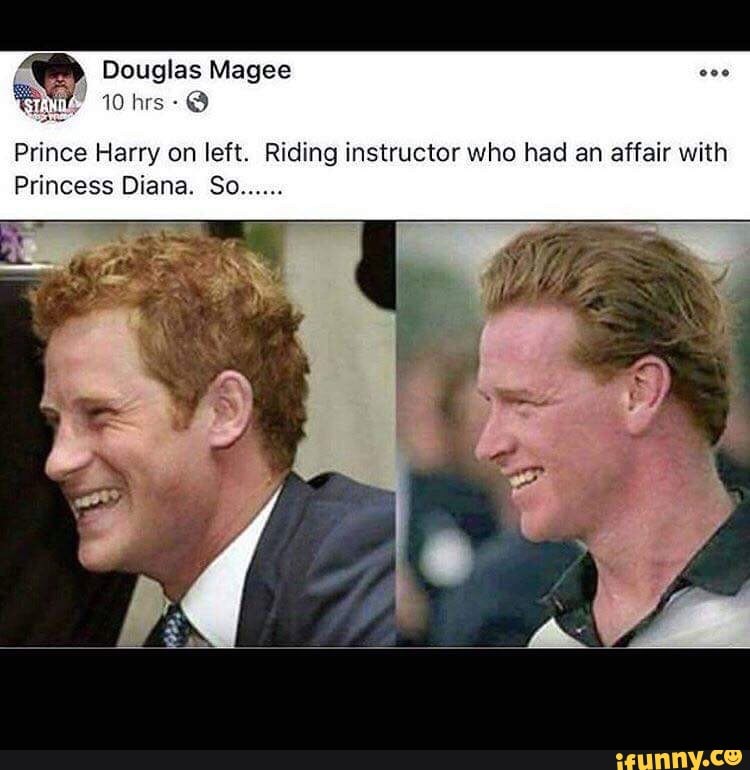 Prince Harry on left. Riding instructor who had an affair with Princess