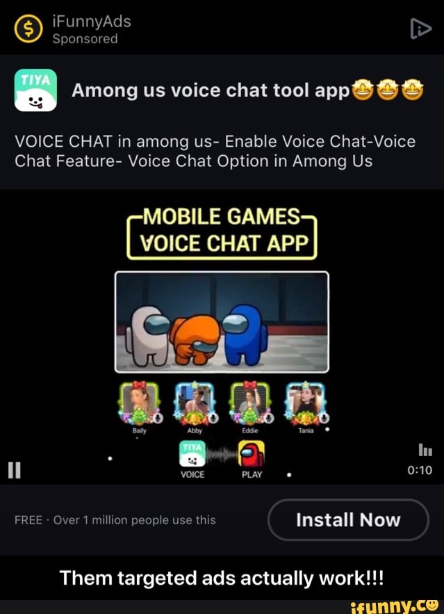 IFunnyAds Sponsored Among us voice chat tool app VOICE CHAT in among