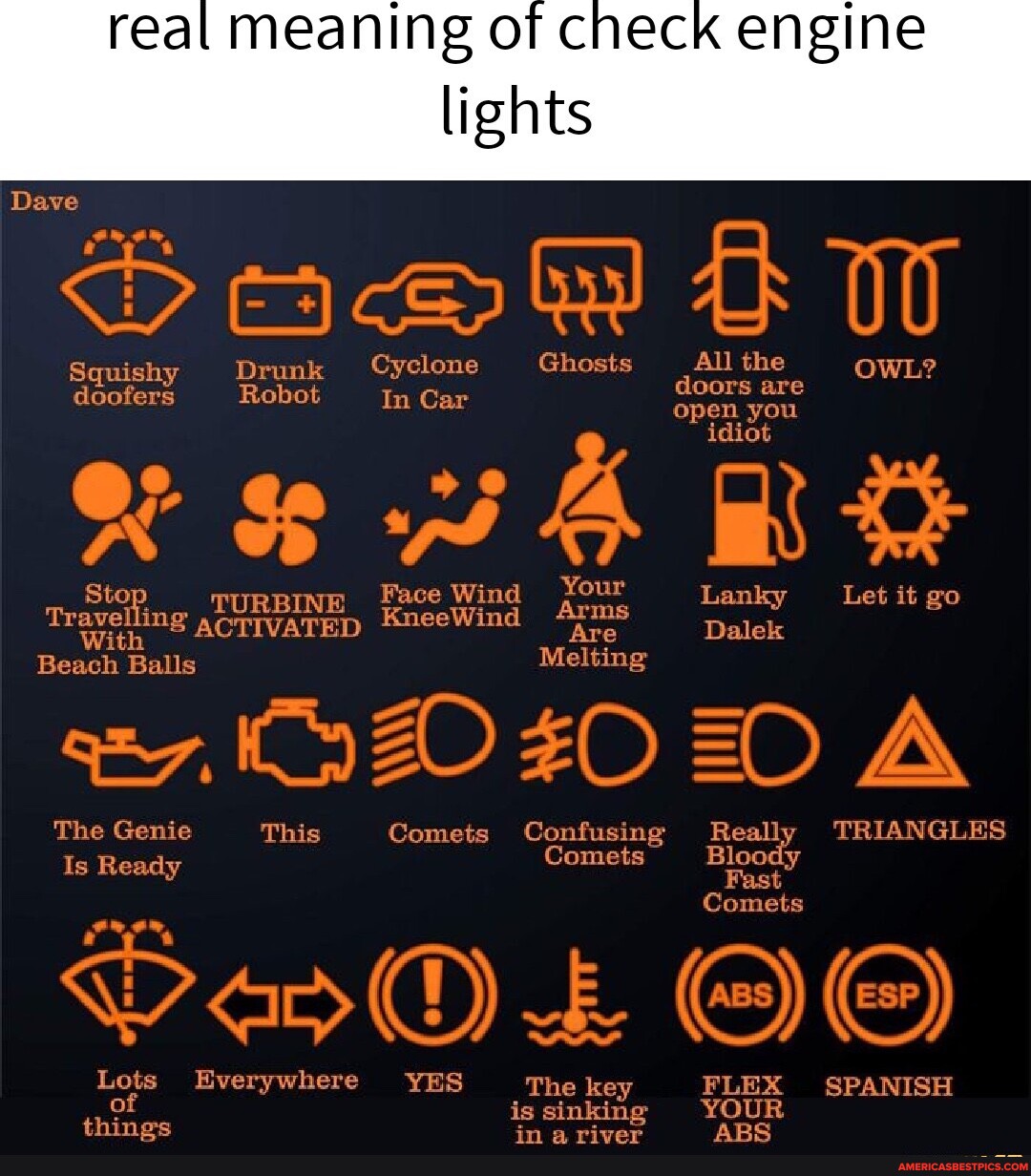 Real meaning of check engine lights Dave IS Squishy Drunk Cyclone ...