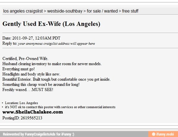 Los angeles craigslist westside-southbay for sale wanted ...
