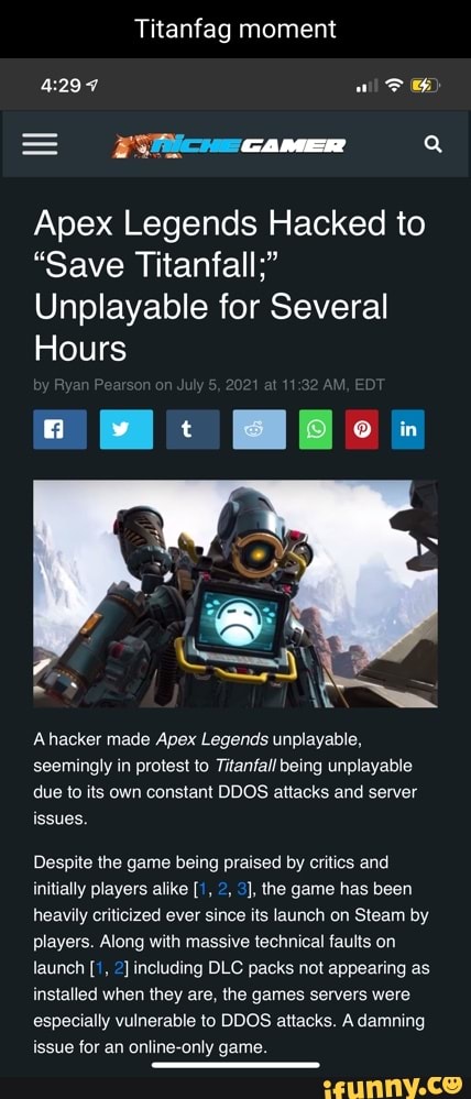 Apex Legends hacked to protest Titanfall server hacks