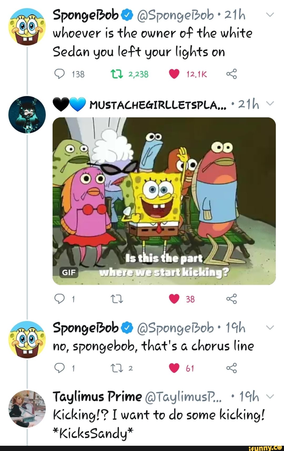 To The Owner Of The White Sedan SpongeBob @ @Spongeldob whoever is the owner of the white Sedan you