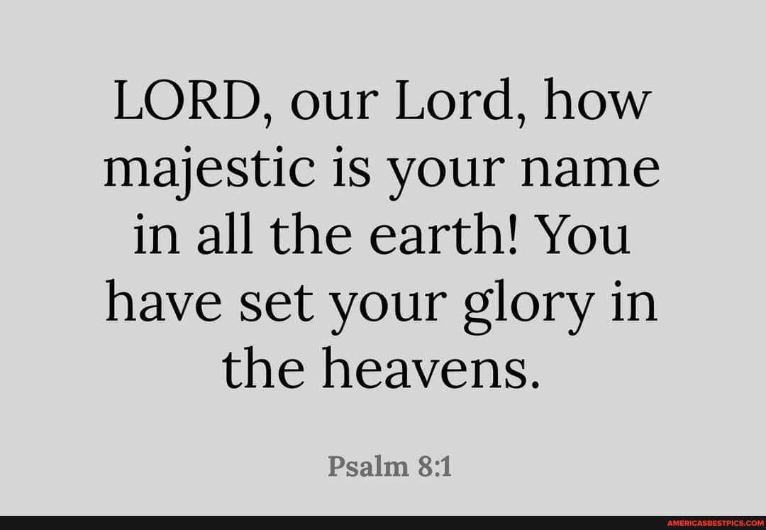 LORD, our Lord, how majestic is your name in all the earth! You have set your glory in the heavens.
Psalm Sell