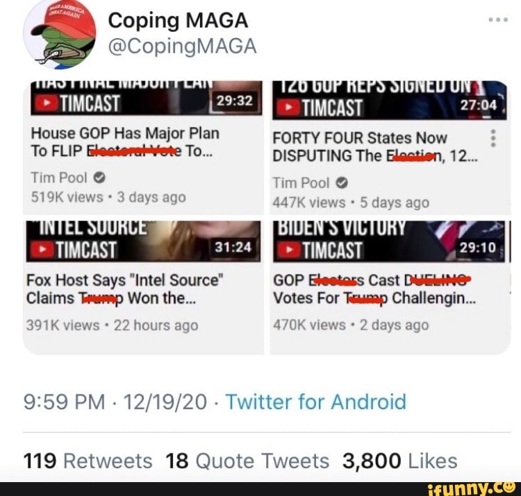 Timcast House Coping MAGA @CopingMAGA TIMCAST House GOP Has Major Plan FORTY FOUR ...