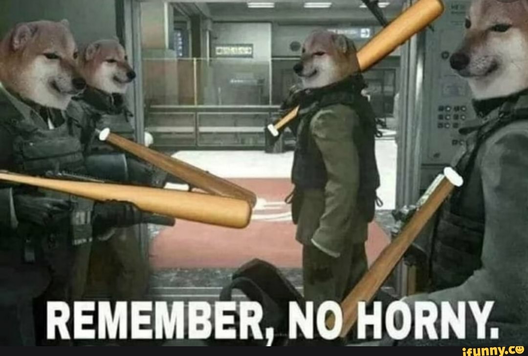 REMEMBER, NO HORNY,