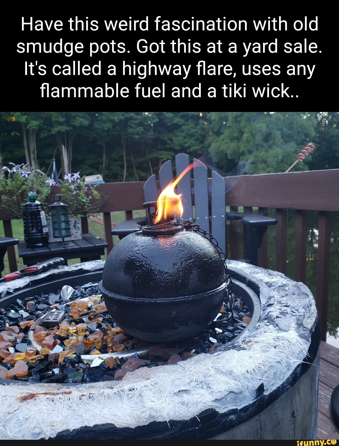 Have this weird fascination with old smudge pots. Got this at a yard