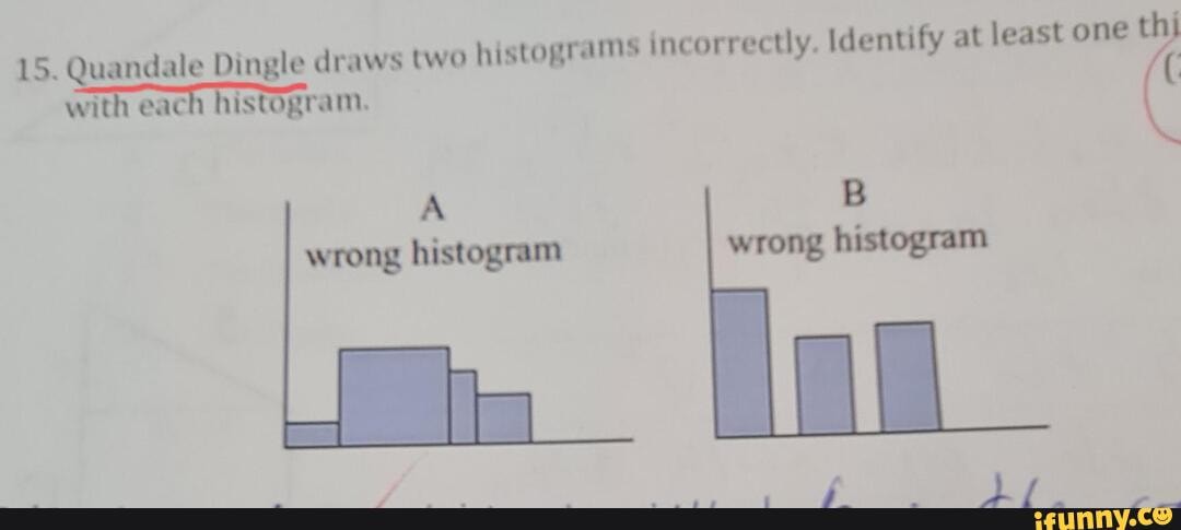 15. Quandale Dingle Draws Two Histograms Incorrectly. Identify At Least ...