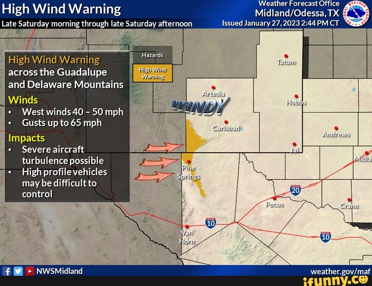 Weather Forecast Office High Wind Warning TX Late Saturday morning