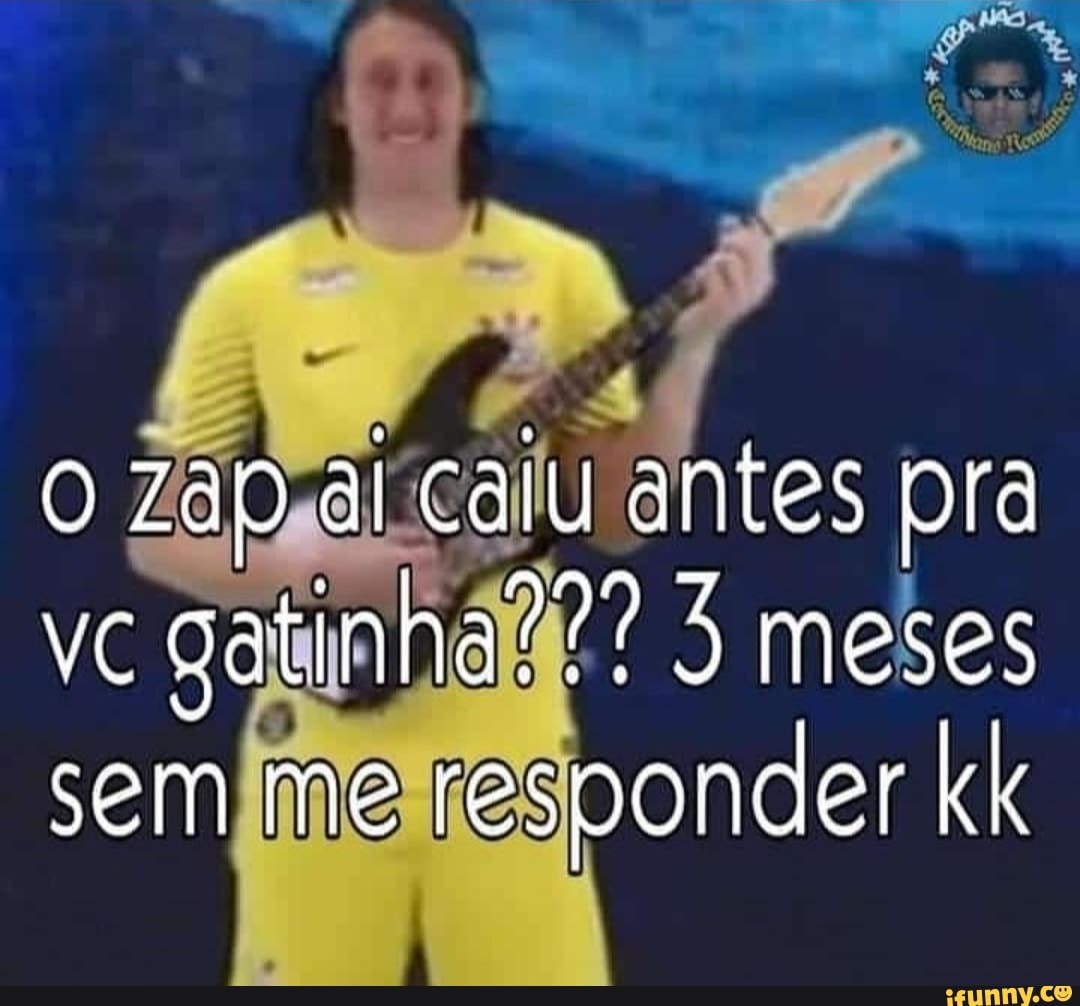 O zap aí caiu antes pra vc gatinha??? meses sem me responder kk - iFunny