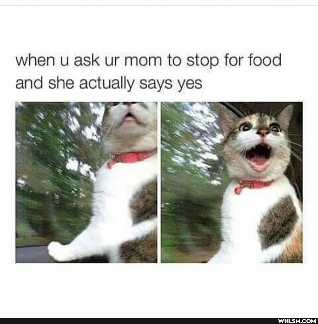 when u ask ur mom to stop for food and she actually says yes